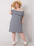 Kleid mit Streifen schulterfrei Plus Size xL-4XL - Swytmode