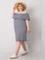 Kleid mit Streifen schulterfrei Plus Size xL-4XL - Swytmode