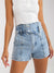 Stylische Jeansshorts mit hoher und dekorativer Taille S-XL - Swytmode