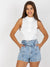 Stylische Jeansshorts mit hoher und dekorativer Taille S-XL - Swytmode