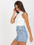 Stylische Jeansshorts mit hoher und dekorativer Taille S-XL - Swytmode