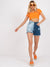 Zweifarbige Denim Shorts mit hoher Taille S-XL - Swytmode